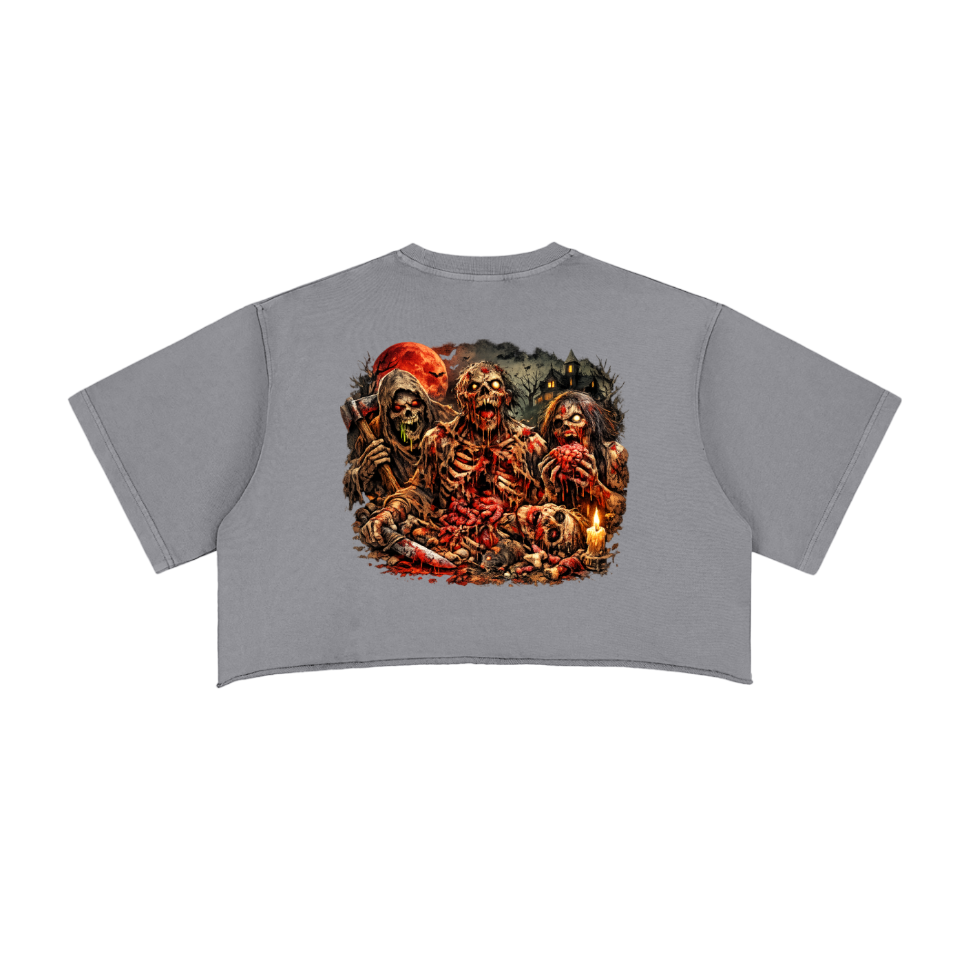 Snow Washed Raw Edge Crop Top