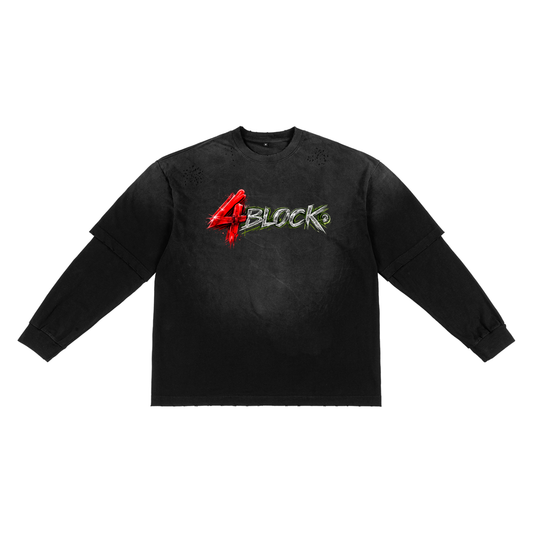 Sunfade Hand-Frayed Faux Two-Piece T-Shirt