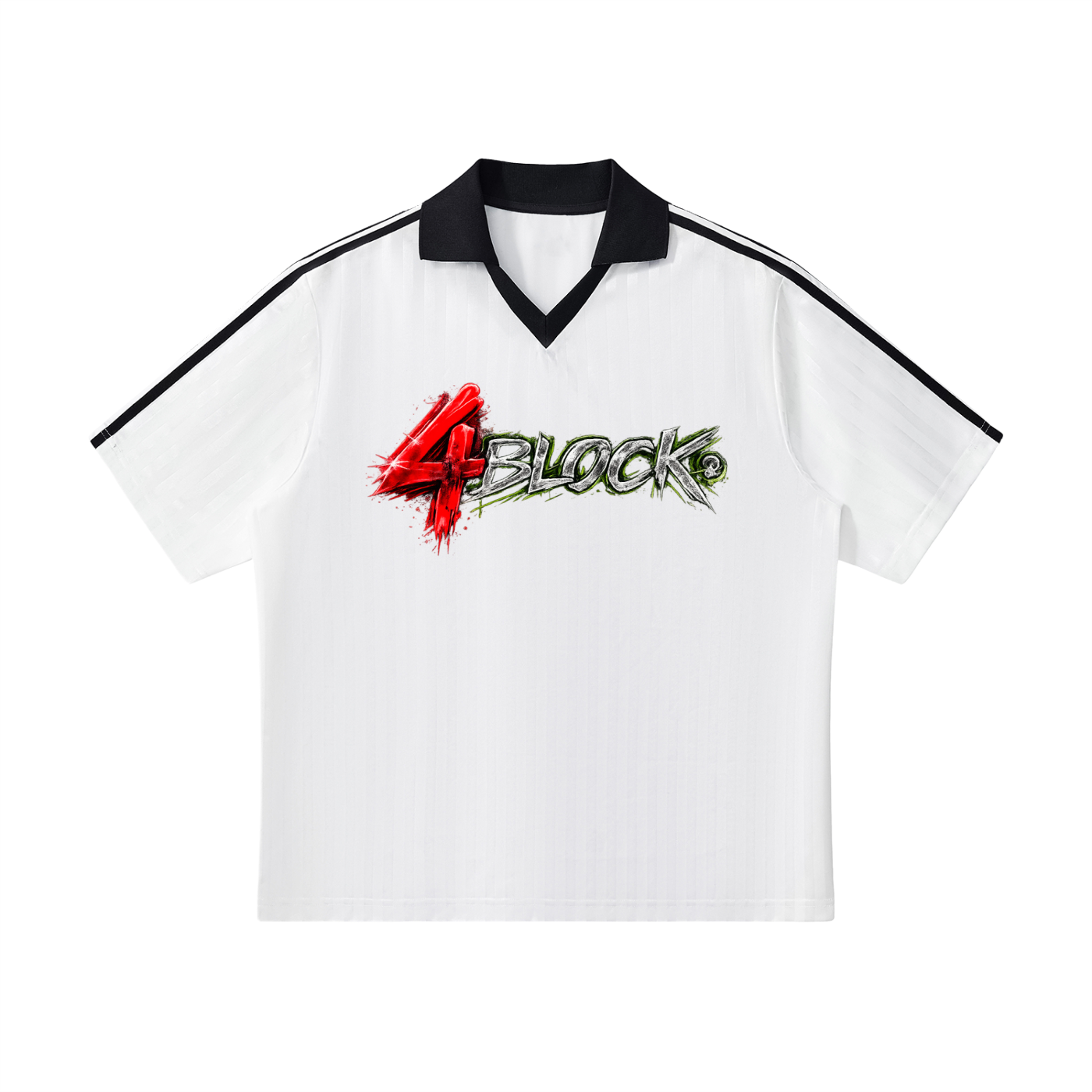 Contrast Collar Striped Soccer Jersey