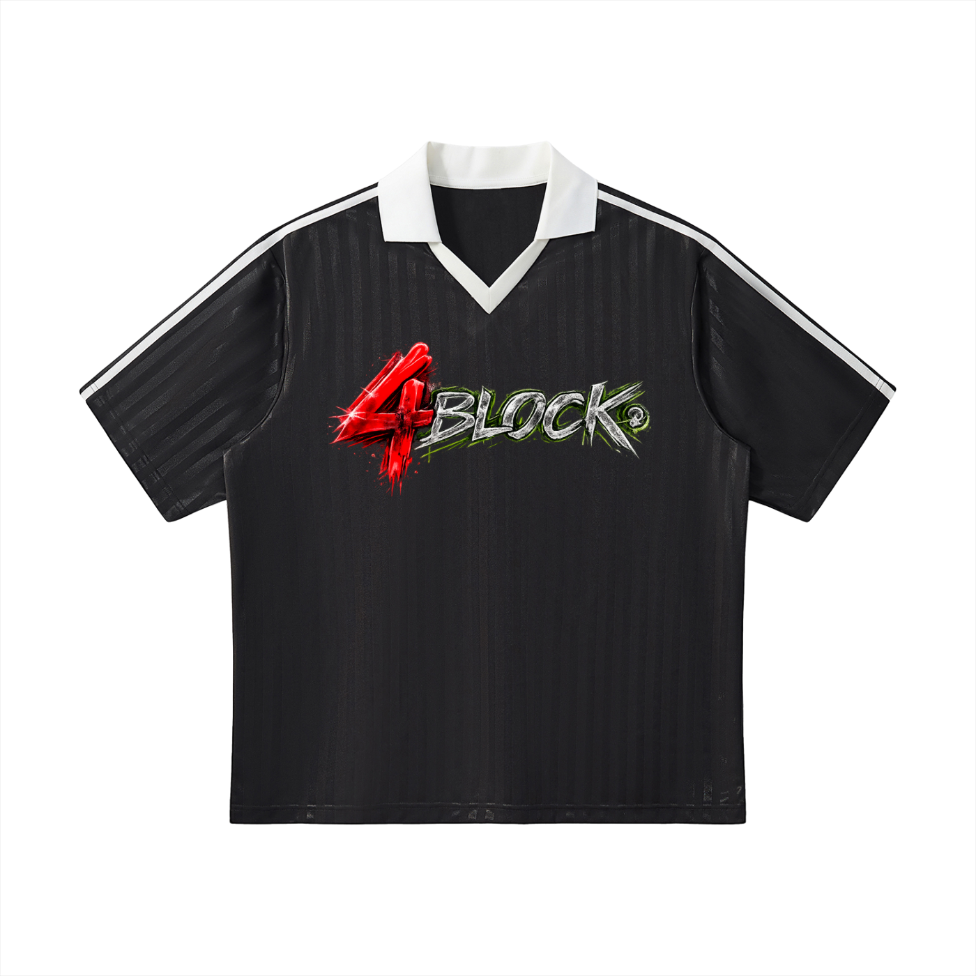 Contrast Collar Striped Soccer Jersey