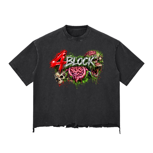 Snow Wash Raw-Hem Boxy T-shirt