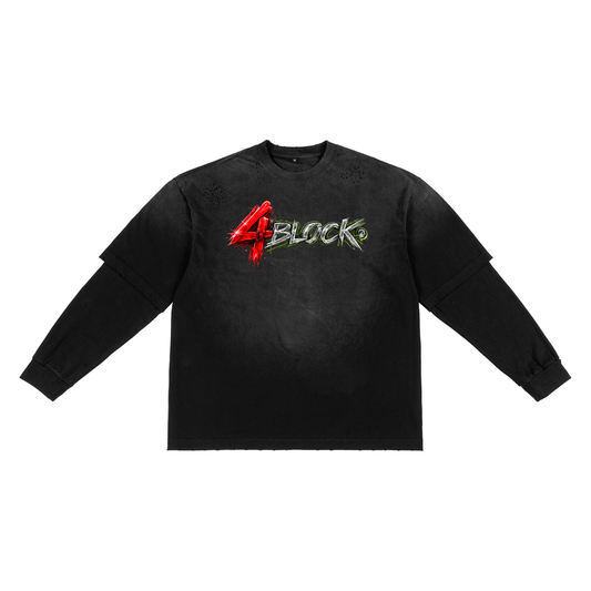 Sunfade Hand-Frayed Faux Two-Piece T-Shirt