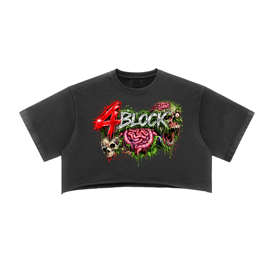 Snow Washed Raw Edge Crop Top