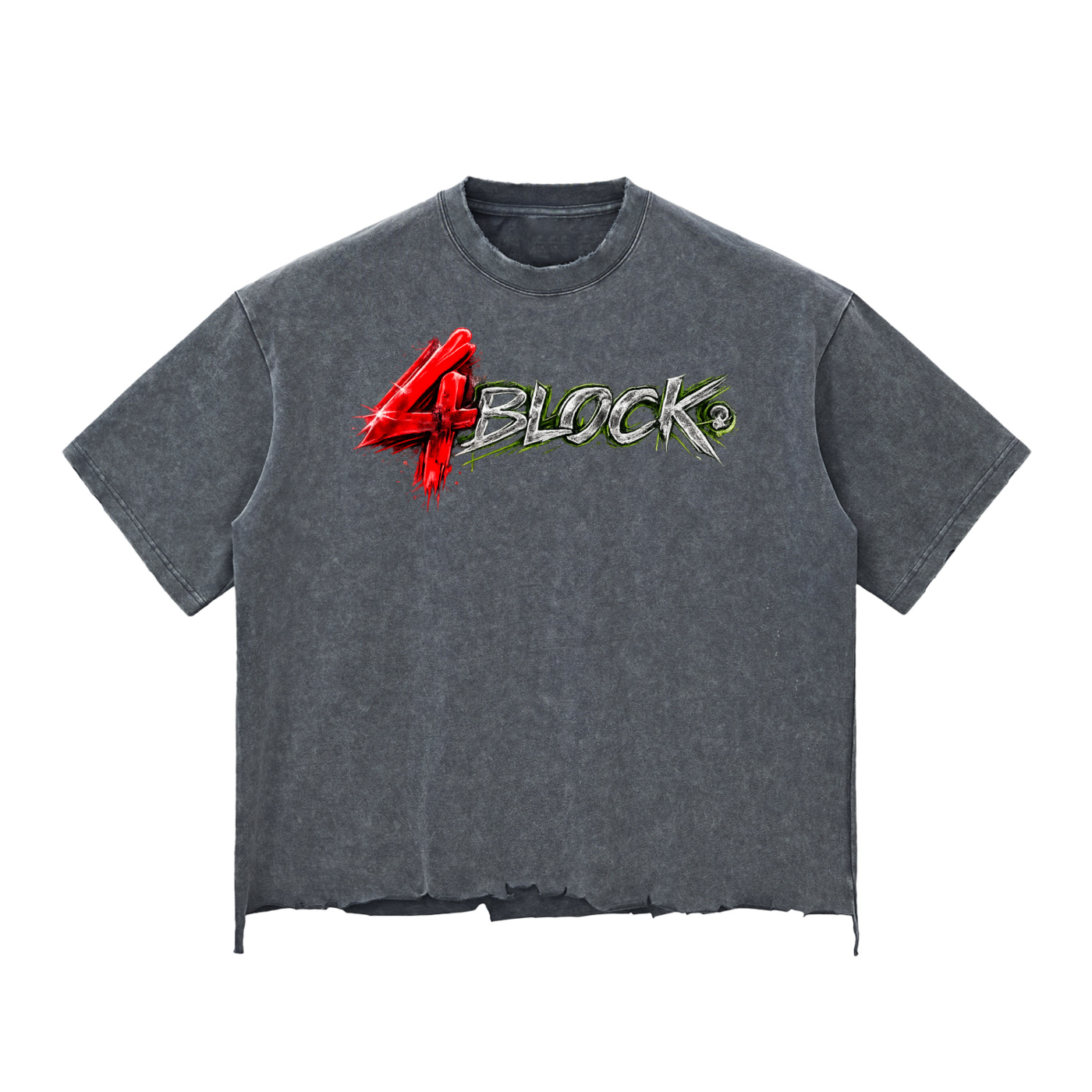 Snow Wash Raw-Hem Boxy T-shirt