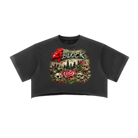 Snow Washed Raw Edge Crop Top