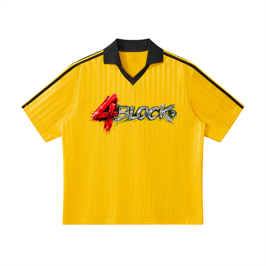 Contrast Collar Striped Soccer Jersey