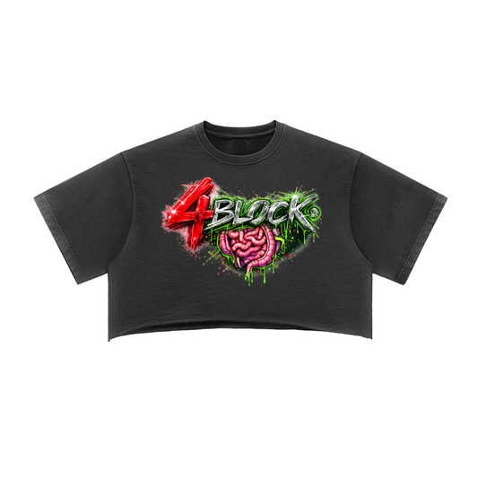 Snow Washed Raw Edge Crop Top