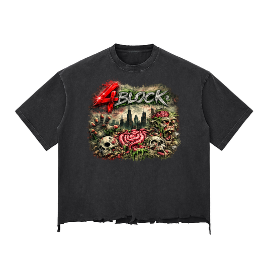 Snow Wash Raw-Hem Boxy T-shirt