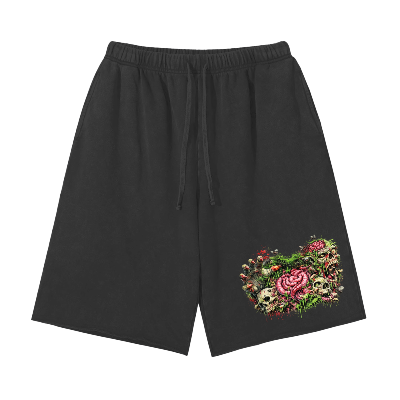 Snow Washed Raw Hem Shorts