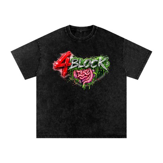 Snow Washed Oversized Cotton T-Shirt