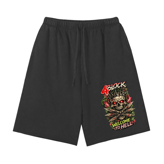 Snow Washed Raw Hem Shorts