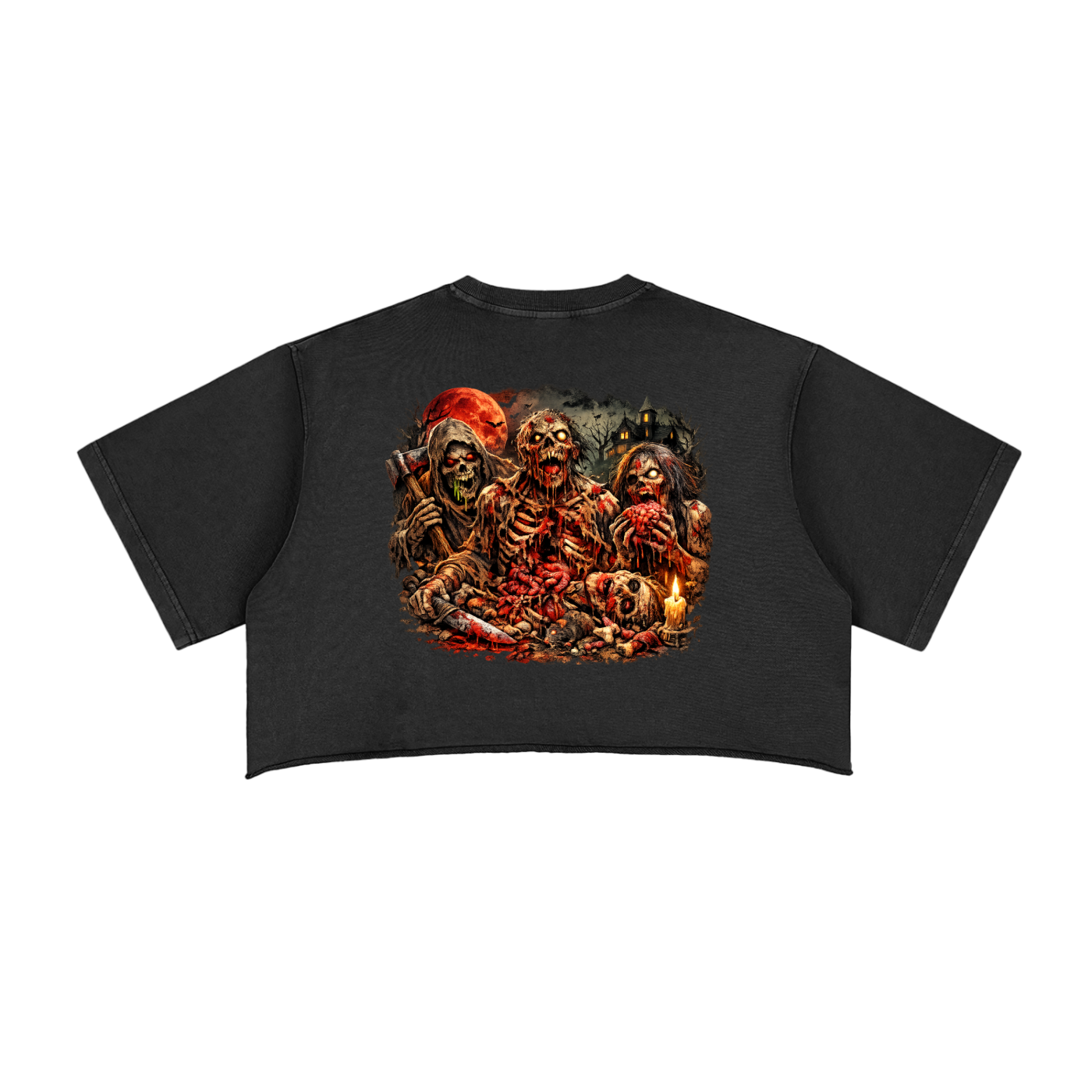 Snow Washed Raw Edge Crop Top