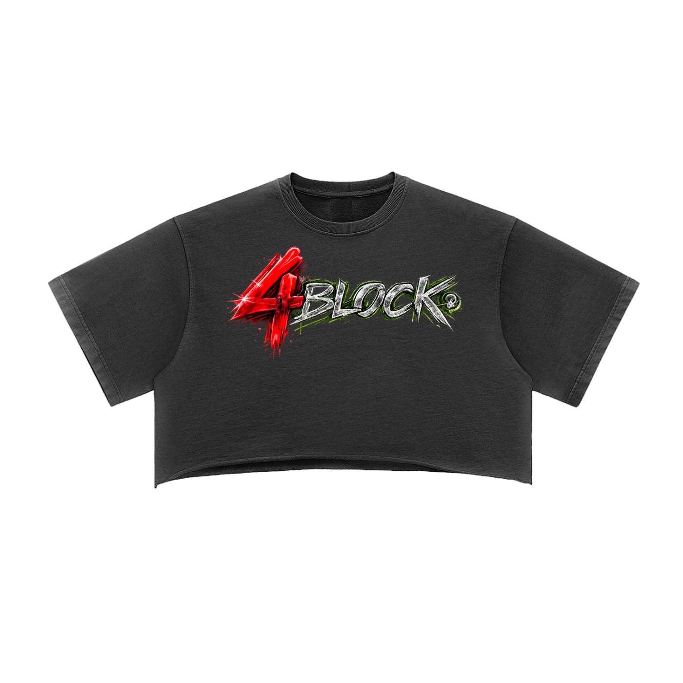 Snow Washed Raw Edge Crop Top