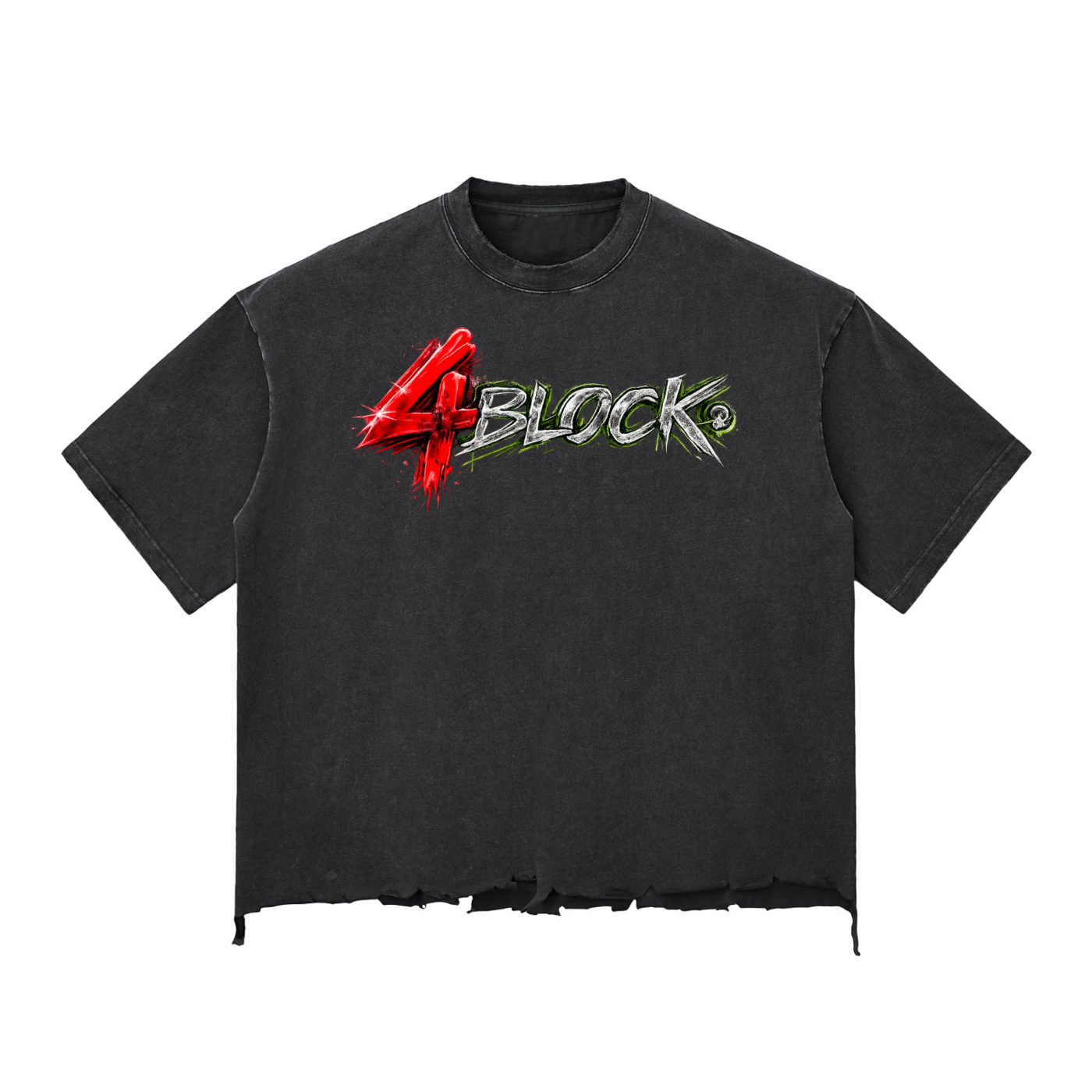 Snow Wash Raw-Hem Boxy T-shirt